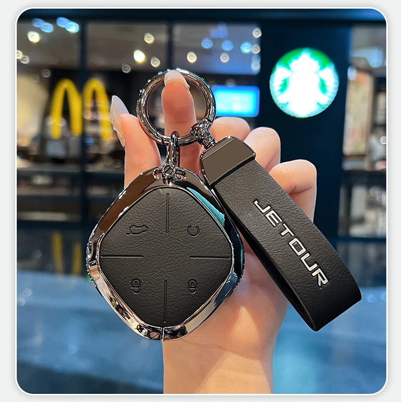 Auto Fernbedienung Zink-legierung Schlüssel Fall Abdeckung Halter Kette Für Chery Jetour DASHING X-1 Plus DTC T2 Schlüssel Shell schutzhülle – Detail 8