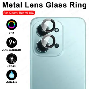 Bilashmart Xiaomi Redmi 15C 4G 5G Back Camera Ring Metal Glass Cover Redmy 15 C C15 Redmi15C 2025 Rear Lens Protector Cap Case Friendly