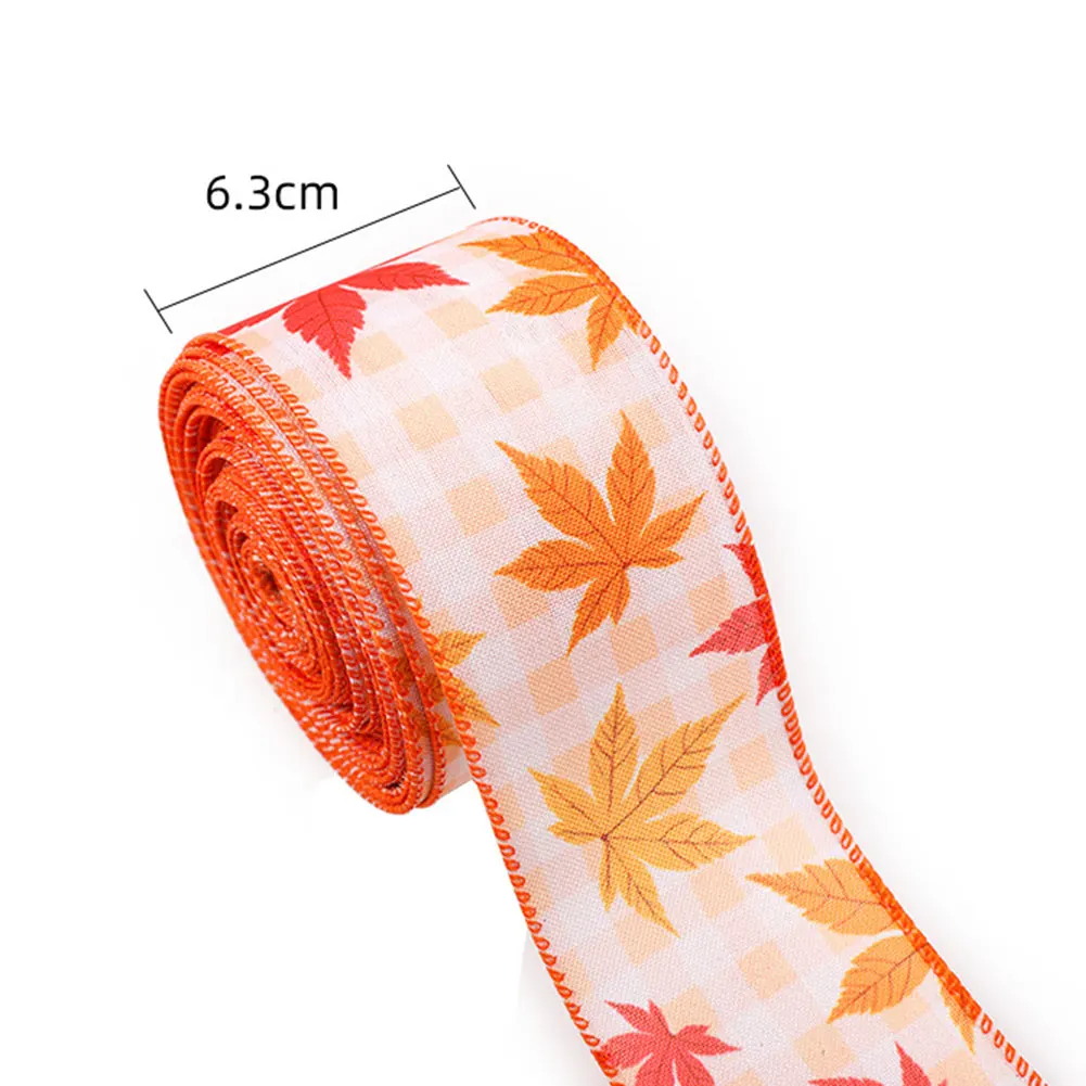 Fall Wired Ribbons Fine Workmanship Wired Ribbon For Outdoor Indoor Decorations