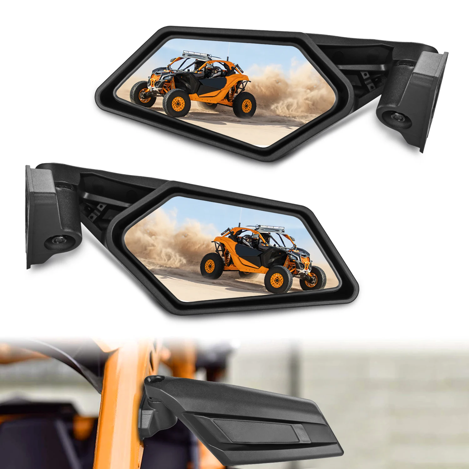 Frokom X3 Side Mirrors - 2017 2018 2019 2020 2021 2022 2023 Can Am Maverick X3 Max X RS/DS/MR/Turbo/R/RR, Adjustable & Break Away Design