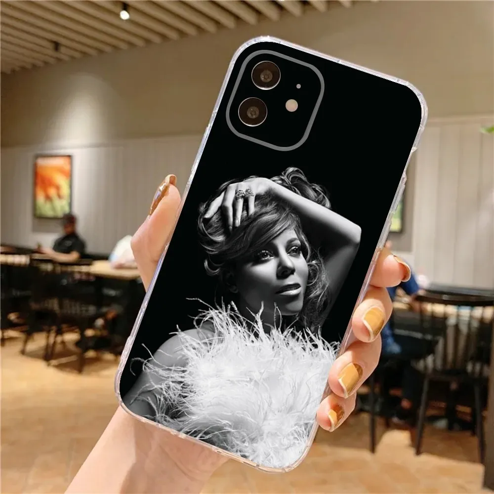 Singer Mariah Carey Phone Case For iPhone 15,14,13,12,11 Plus,Pro,Max,XR,XS,X,7,8 Plus,SE,Mini Transparent Silicone Soft