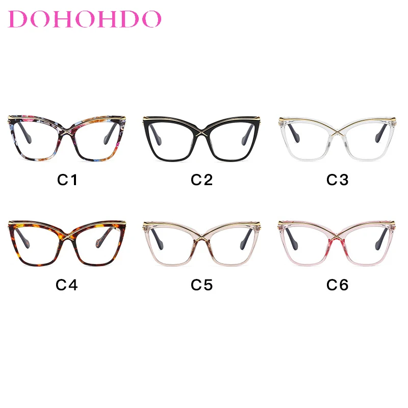Vintage Metal Legs Cat Eye Anti-Blue Light Glasses Woman Men Fashion Luxury Brand Game Reading Eye Protection Optical Eyeglasses