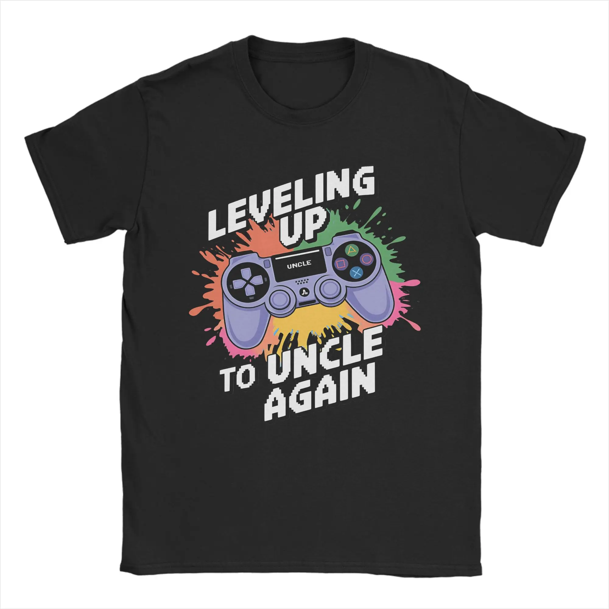 

Мужские футболки Leveling Up To Uncle Again, одежда из чистого хлопка, повседневная футболка с короткими рукавами и круглым вырезом, идея подарка, футболка