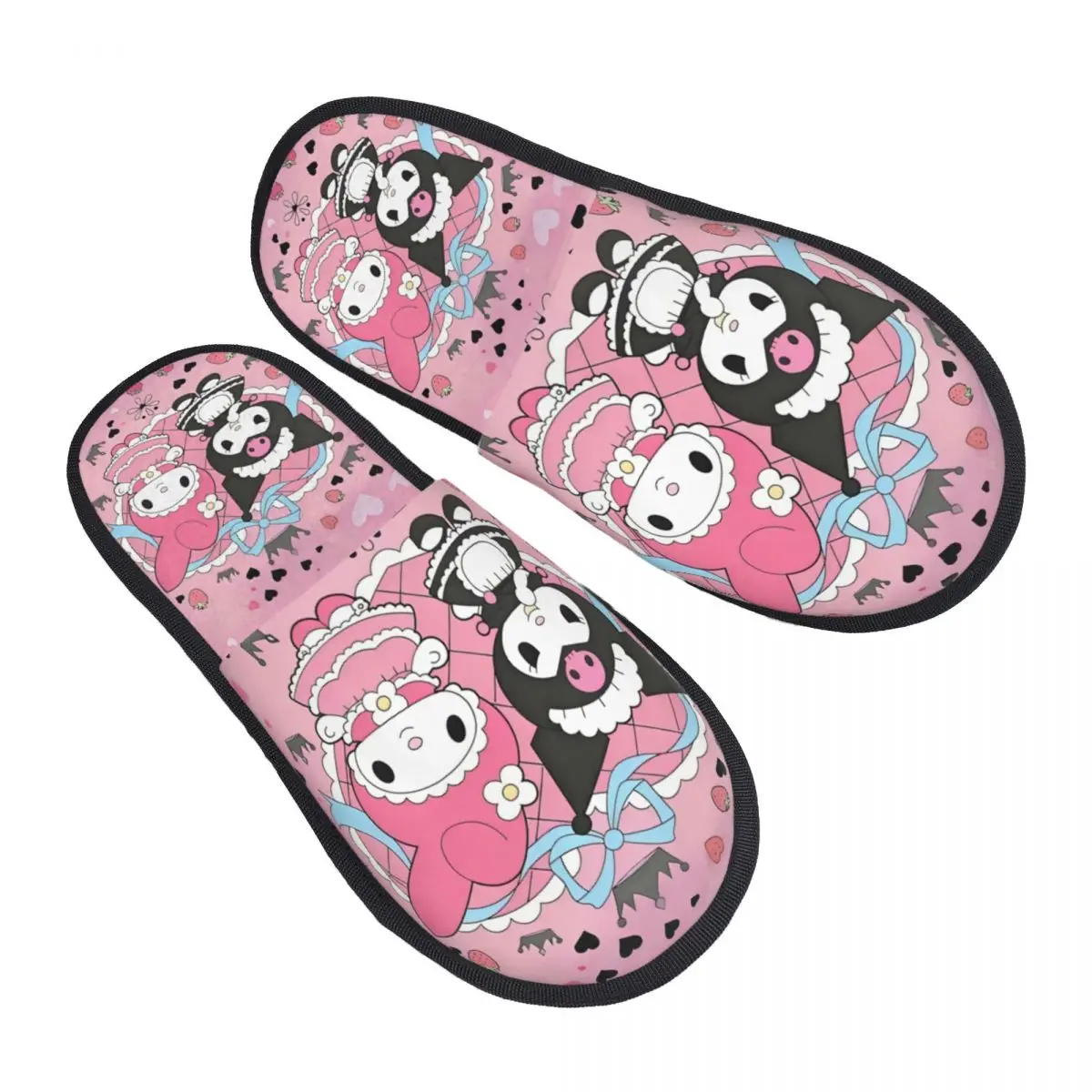 

Пользовательские Sanrio мультфильм Куроми аниме тапочки из пены с эффектом памяти женские мягкие теплые домашние тапочки Kawaii Skull