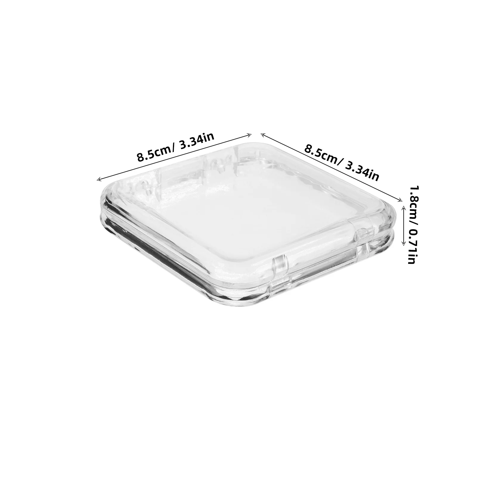 Caja organizadora de uñas transparente, contenedor de almacenamiento de plástico pequeño cuadrado para herramientas de manicura, prensa en uñas, joyería, monedas y sellos, 10 Uds.