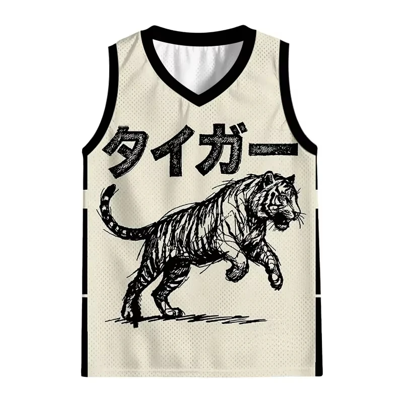 2026 Summer Fashion New Tiger Out of The Mountains 3D Printed Vest Y2K Home Outdoor Sports Parent-child Vest Kids