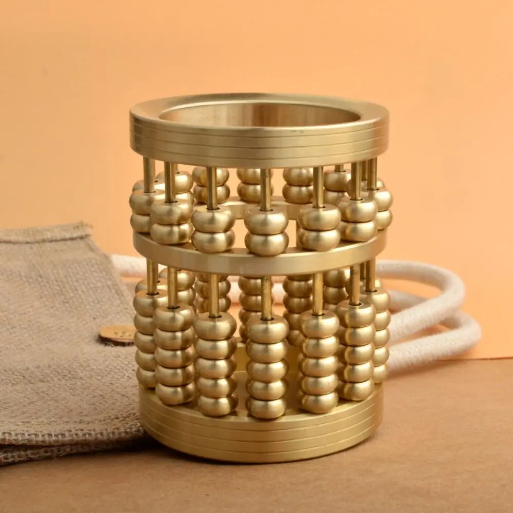 Gold Brass Pen Holders Mini Abacus Shaped Pencil Container Pot Decorative Widely Use Desk Organizer Stationery Cup Desk