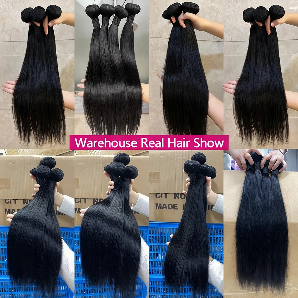 Luna 12A Прямые пучки человеческих волос 100% необработанные пучки человеческих волос 30 40 дюймов Необработанные натуральные человеческие волосы для наращивания Высочайшее качество