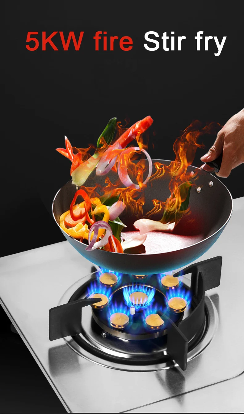 المدمج في الفولاذ المقاوم للصدأ موقد غاز زجاجي أجهزة المطبخ موقد غاز الشركة المصنعة للموقد المزدوج #2