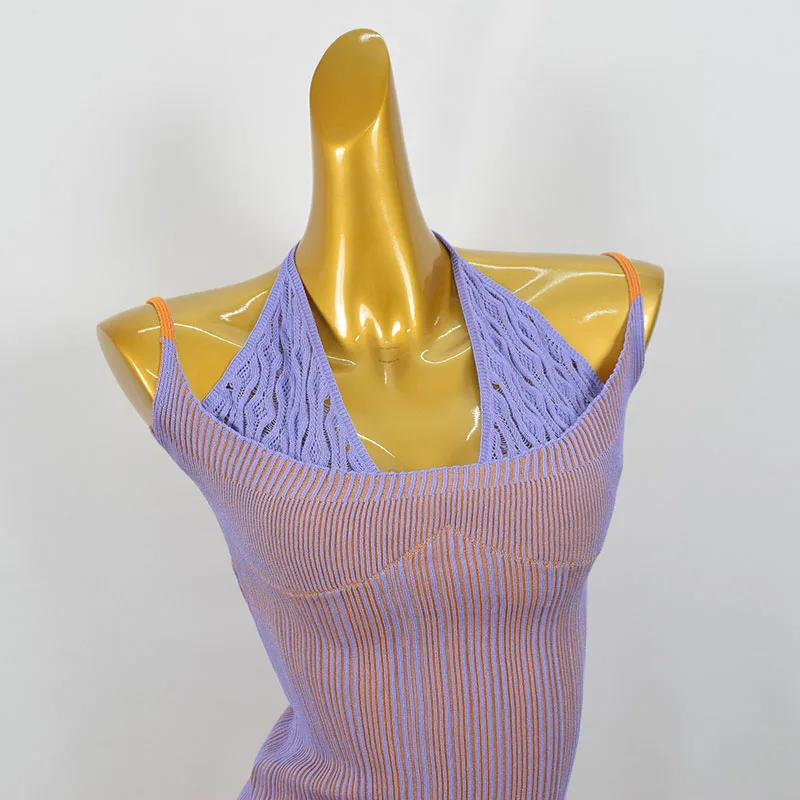 توب محبوك بتصميم هالتر من Pure Desire، قميص صيفي مثير بأسلوب جديد، طبقة أساسية للارتداء الخارجي، توب قصير بسحاب وخطوط للفتيات