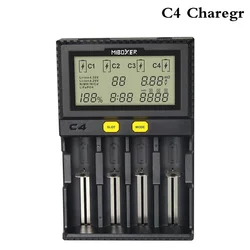 MiBoxer C4 Battery Charger, Ni-MH Lithium Battery Charger with AA AAA 18650 Discharge Test Capa
