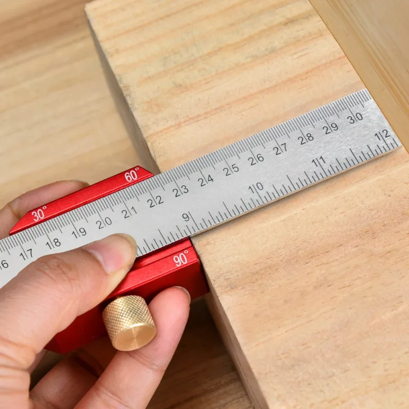 

Aluminum Alloy Woodworking Square & Angle Ruler, Stainless Steel Marking Gauge, Angle Finder, Multi-Function Marking Rule