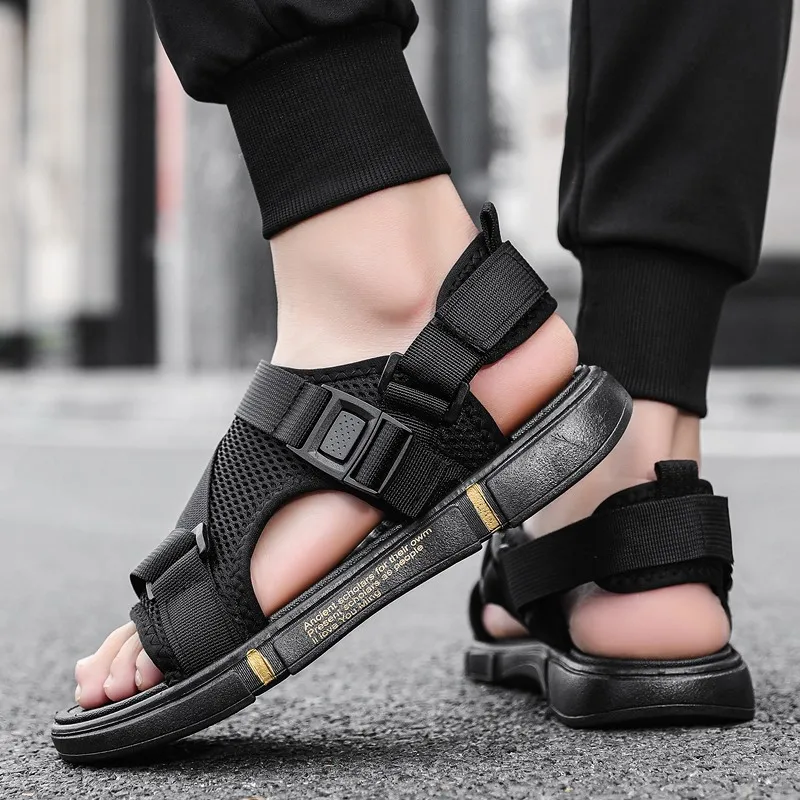 Sandals Soft Men Comfortable Non-Slip Men Shoes High Quality Woven Beach Sandals Mens Gladiator Sandals Summer Casual Flat Shoes