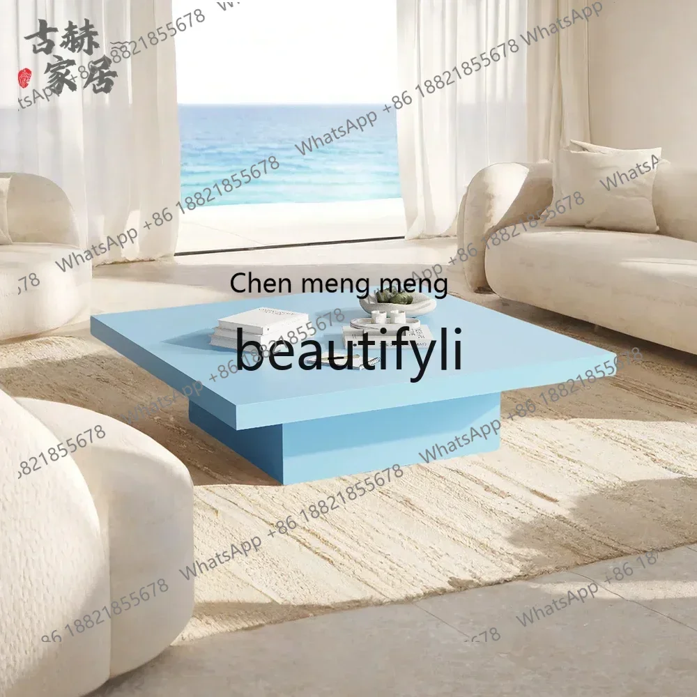 SS S7486 French retro square bright piano paint living room coffee table tea table furniture