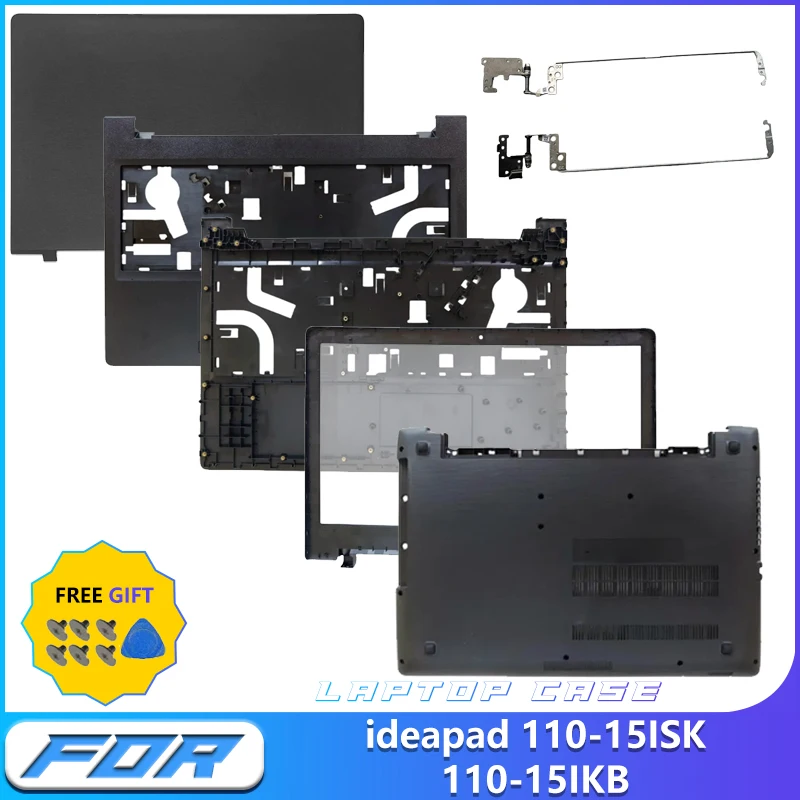 Cubierta trasera LCD para portátil, bisagras, bisel LCD, cubierta superior, cubierta base para ideapad 110-15ISK 110-15IKB Tianyi 310-15, repuesto
