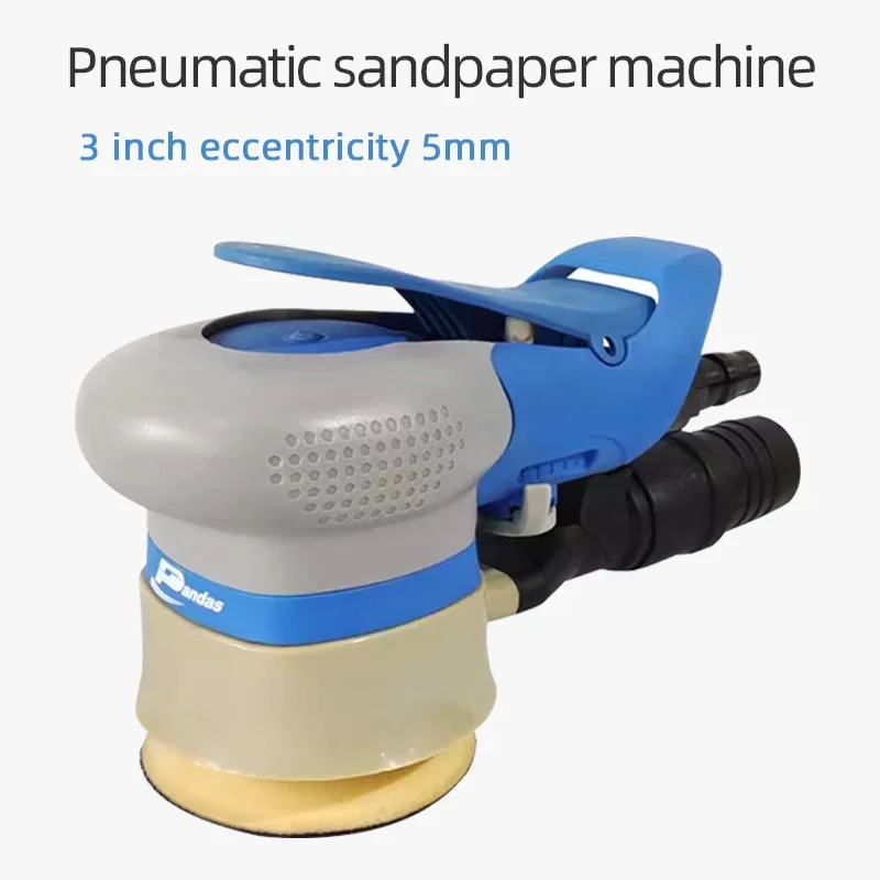 PANDAS Handheld 3 Inch Pneumatic Sandpaper Machine 6 Hole Point Repair Eccentric 5MM Grinding Disc