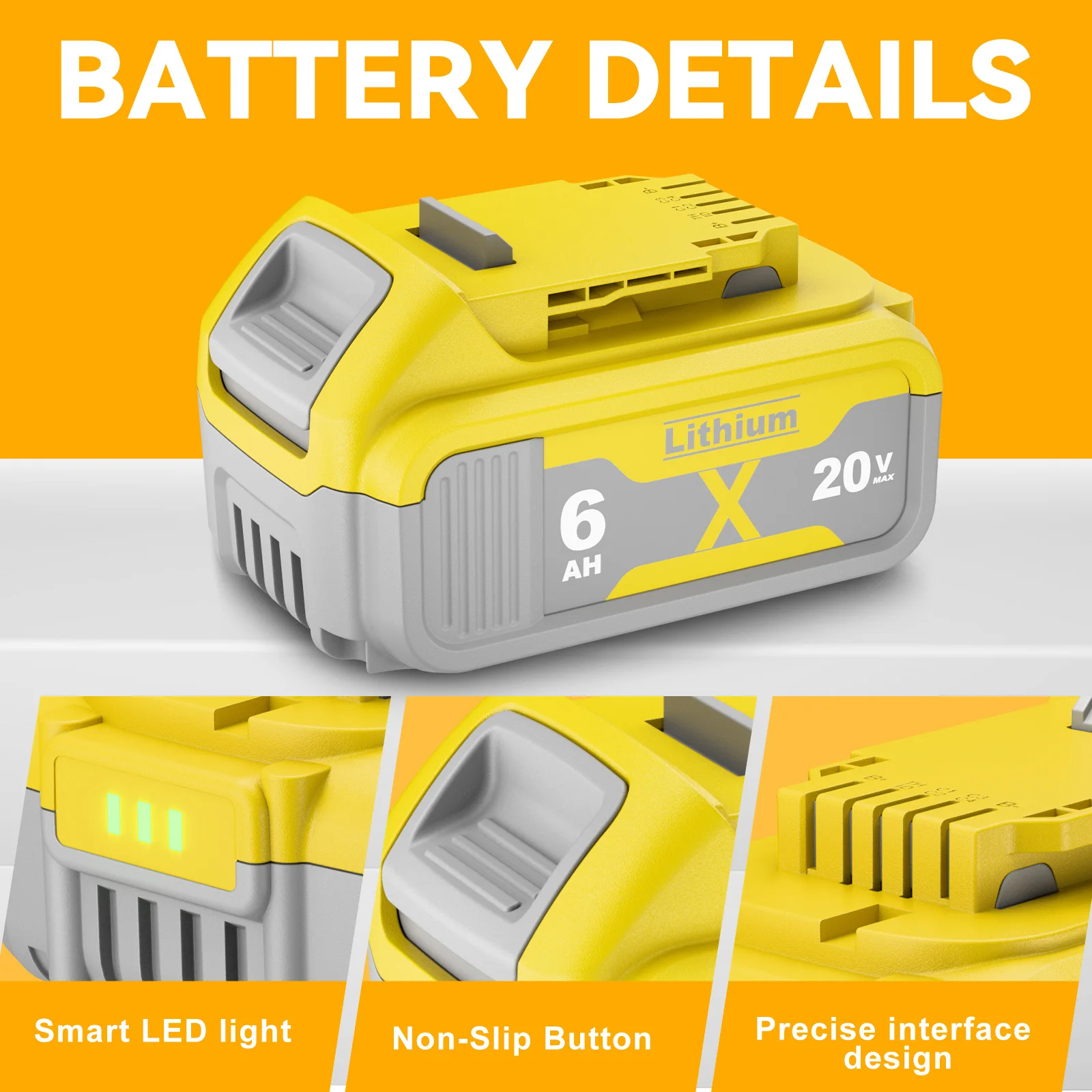 Powtree 4000/6000mAh 18V/V para Dewalt Ferramenta De Poder Da Bateria para DCB180 20 DCB181 DCB182 DCB201 DCB201-2 DCB200 DCB200-2 DCB204-2