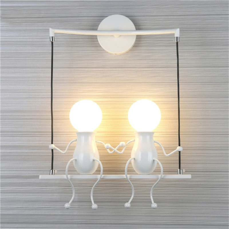 Nordic Creative Personality Simple Ironwork Simple Living Room Bedroom Bedside Children's Room Dinning Kitchen Decor Wall Light