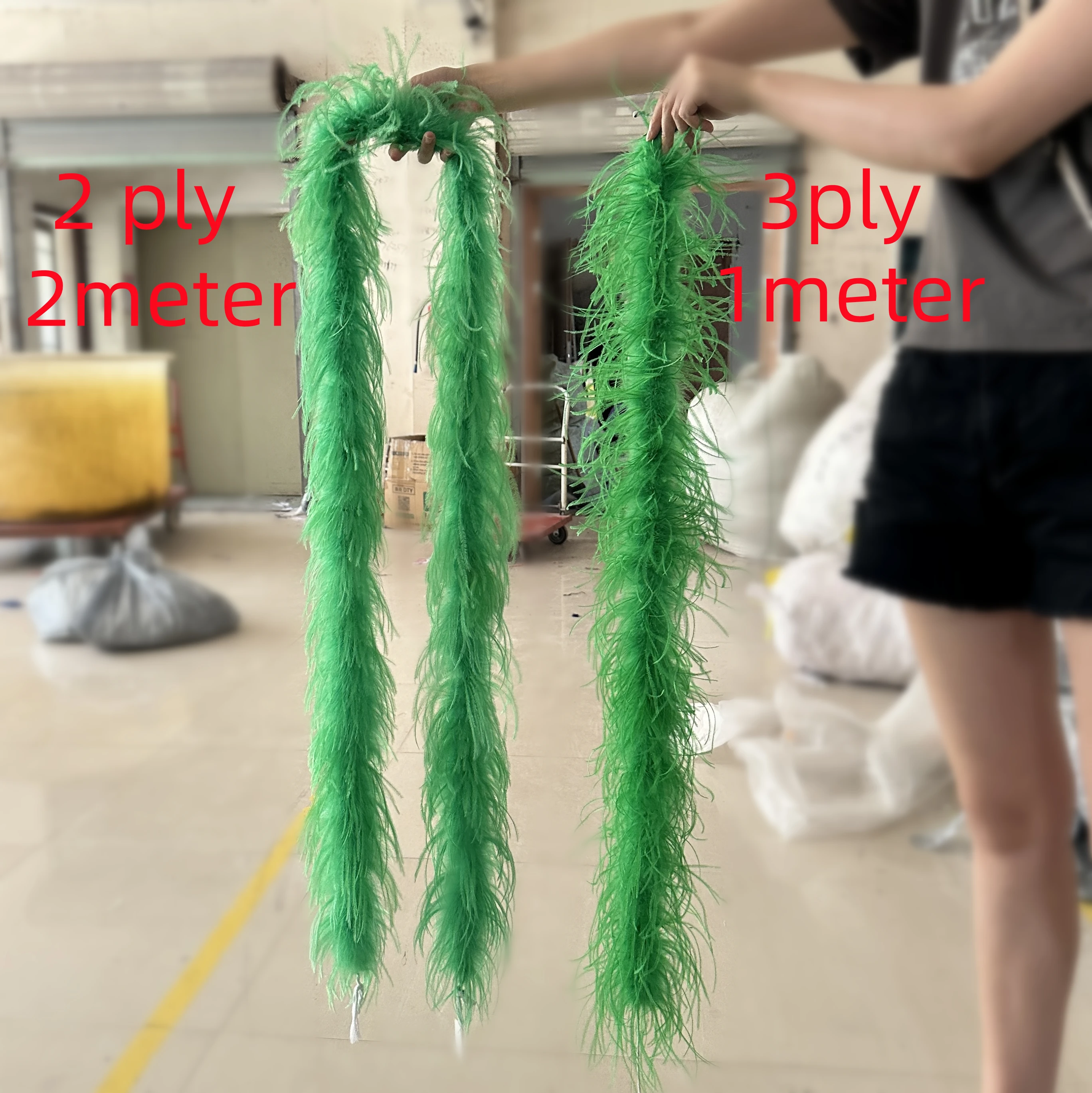 

2ply 3ply Ostrich Feathers Boa 1M 2METER for Needlework Party Dress Decoration Fluffy Plume Trim Clothes Sewing Ribbon Crafts