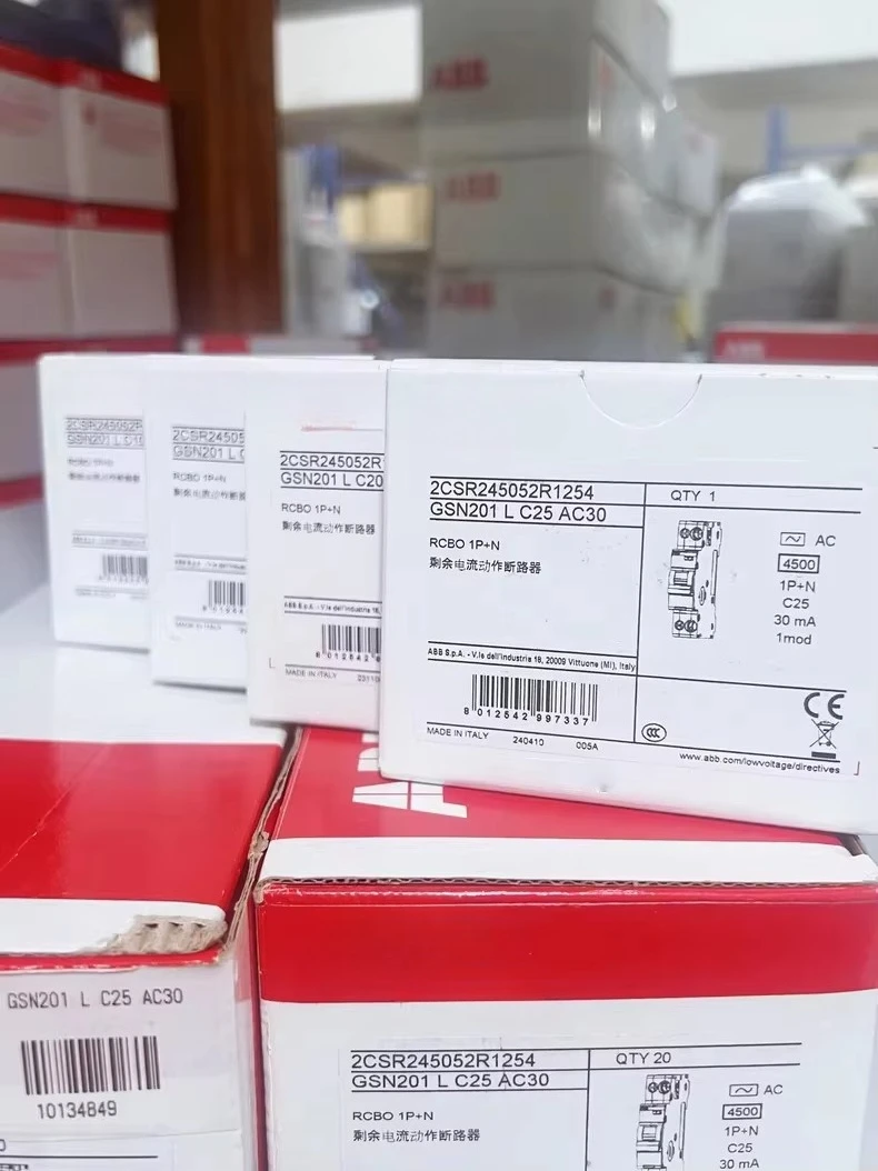 سلسلة صغيرة GSN201 C20 AC30 20A 2CSR255052R1204 جهاز تيار متبقي قطاع دارة الحماية الصناعية نوع RCBO #4