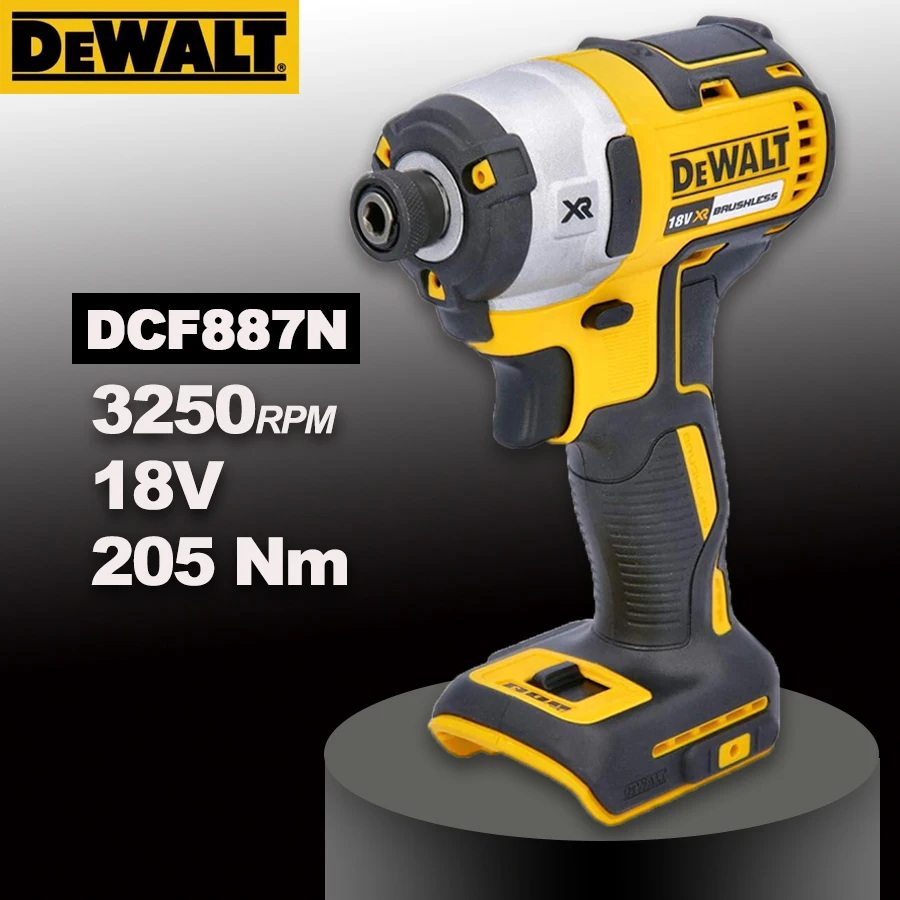 DEWALT DCF887N Electric drill 18V Electric Screwdriver Impact Driver Lithium-ion 1/4 inches Brushless Rechargeable Power Tool