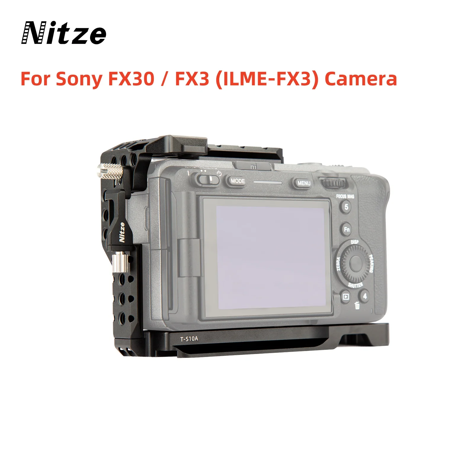 

Nitze Cage for Sony FX30 / FX3 (ILME-FX3) Camera with HDMI Cable Clamp - T-S10B