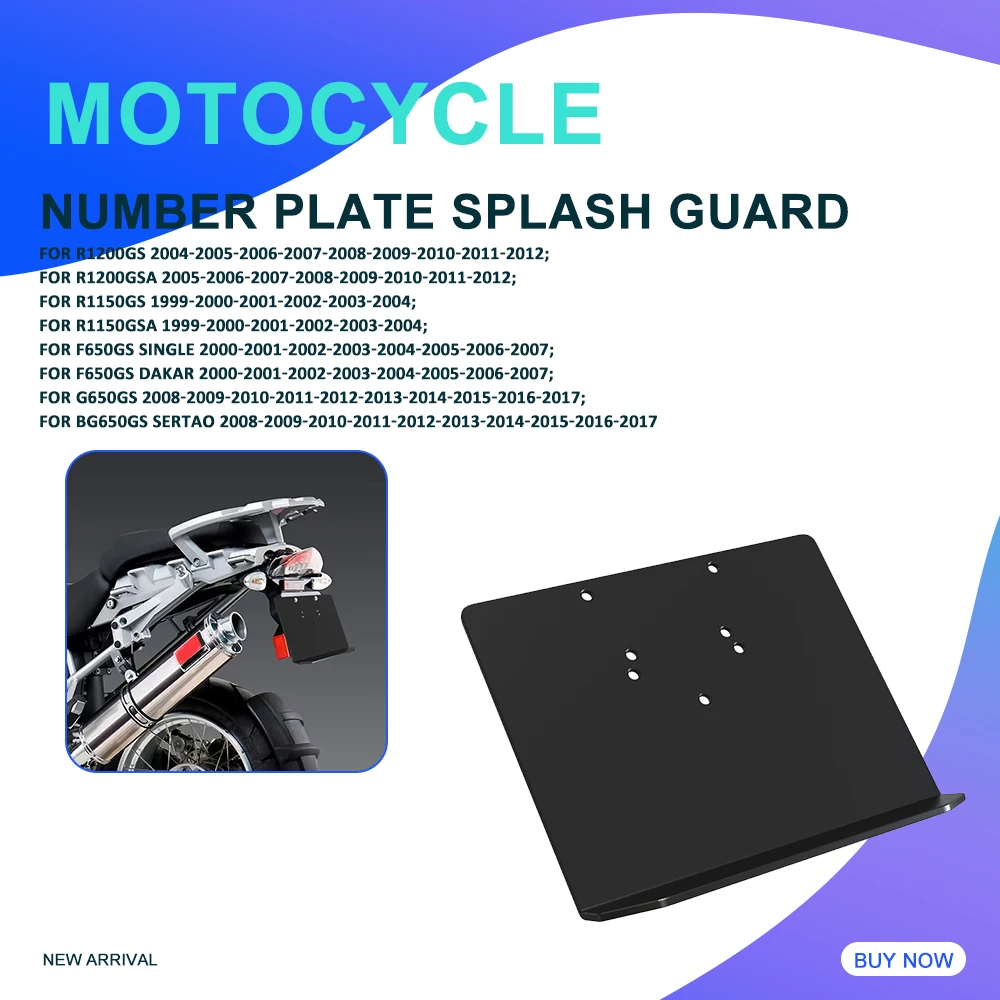 

Motorcycles Fender License Plate Rear Splash Guard Number Holder For BMW R1200 R1150 GSA R1200GS R1150GS F650GS Single G650GS