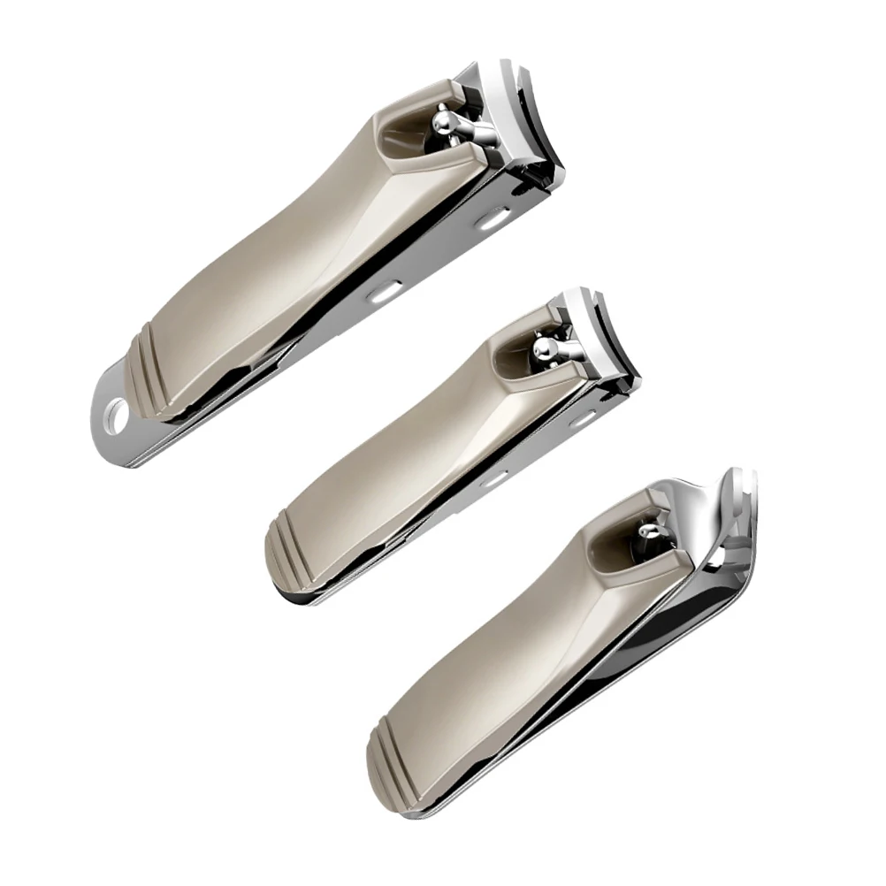 

3pcs Anti-splash Nail Clippers Stainless Steel Durable Ergonomic Portable Storage Suitable Acrylic False Nails Artificial