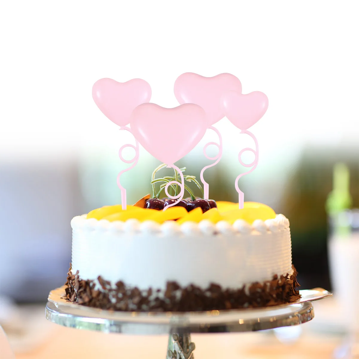 

24 Pcs Cake Topper Picks Heart Shape Cupcake Sticks Wedding Birthday Premium Plastic Fruit Bread Jelly Muffin