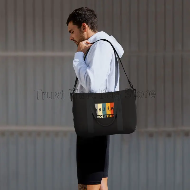 Bolsa de viaje con estampado de Hockey sobre hielo Evolution, bolsas deportivas para gimnasio, bolsa de noche duradera para fin de semana, bolsas de mano para gimnasio deportivo