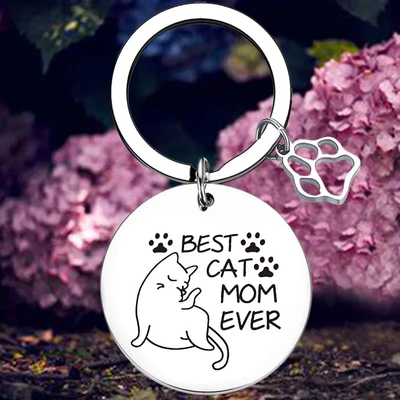 Best Cat Mom Keychain Cat Mama Key Chain Pendant Jewelry Cat Mommy Gifts Mothers Day gifts