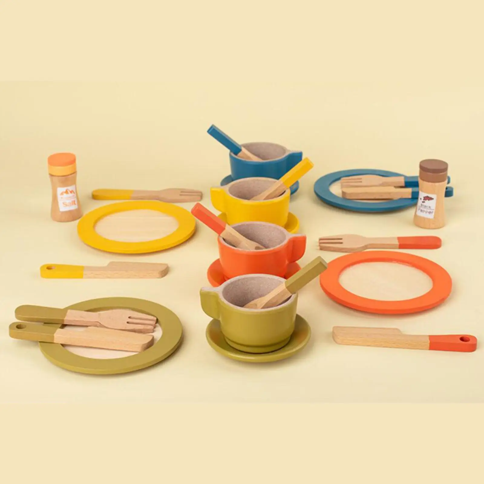 Tea Party Tableware Sensory Toy Kitchen Tableware Set Montessori Toy for Restaurant