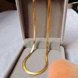 New 925 sterling silver 18K Gold color 4MM chain Clavicle Necklace for Women Luxury Fine Jewelry wedding gift choker Gift