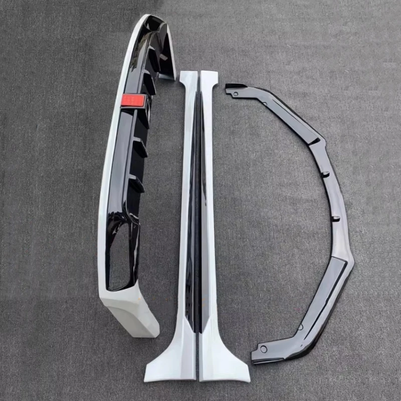 Front Shovel Rear Lip with Light Side Skirt for Honda Accord 9th 14-15 Modified New Style Unpainted Spoiler Car Kit Accessories