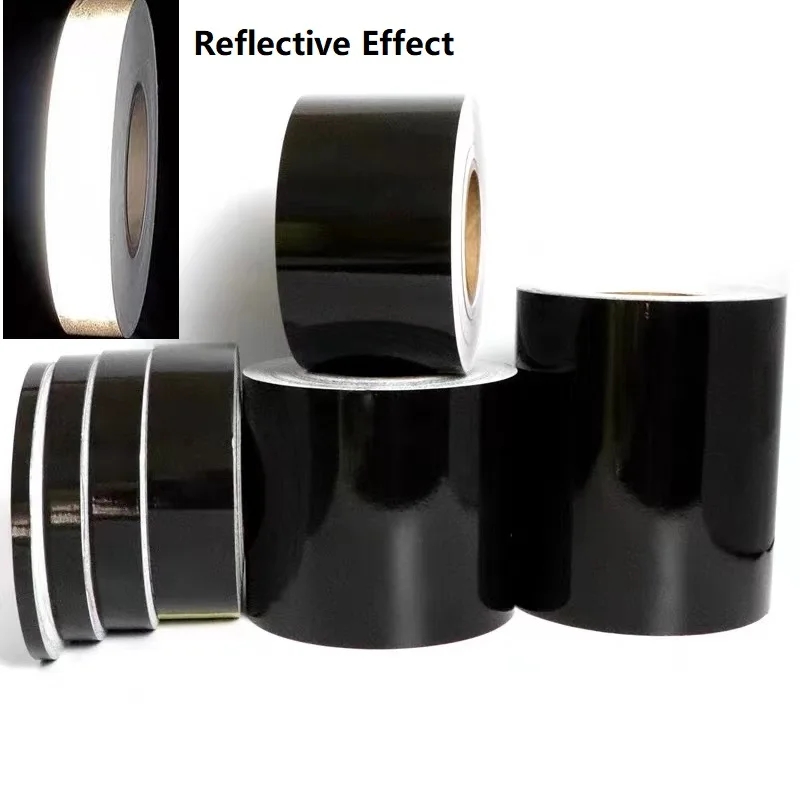 Black Reflective Tape for Cars, Motorcycles, Electric Vehicles, Wallpaper High Brightness Anti-collision Warning, Waterproof