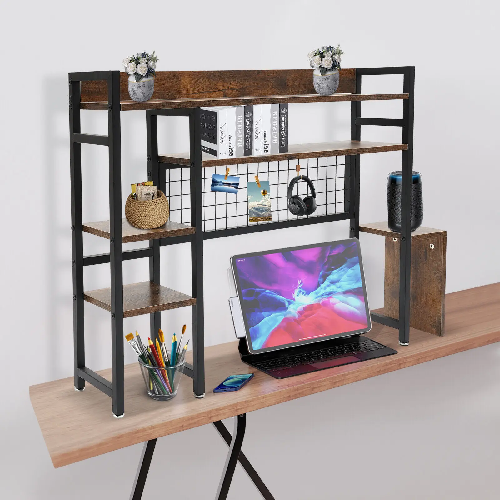 

Multipurpose Bookcase Organizer, Countertop Display Shelf for Dorm, Office & Home