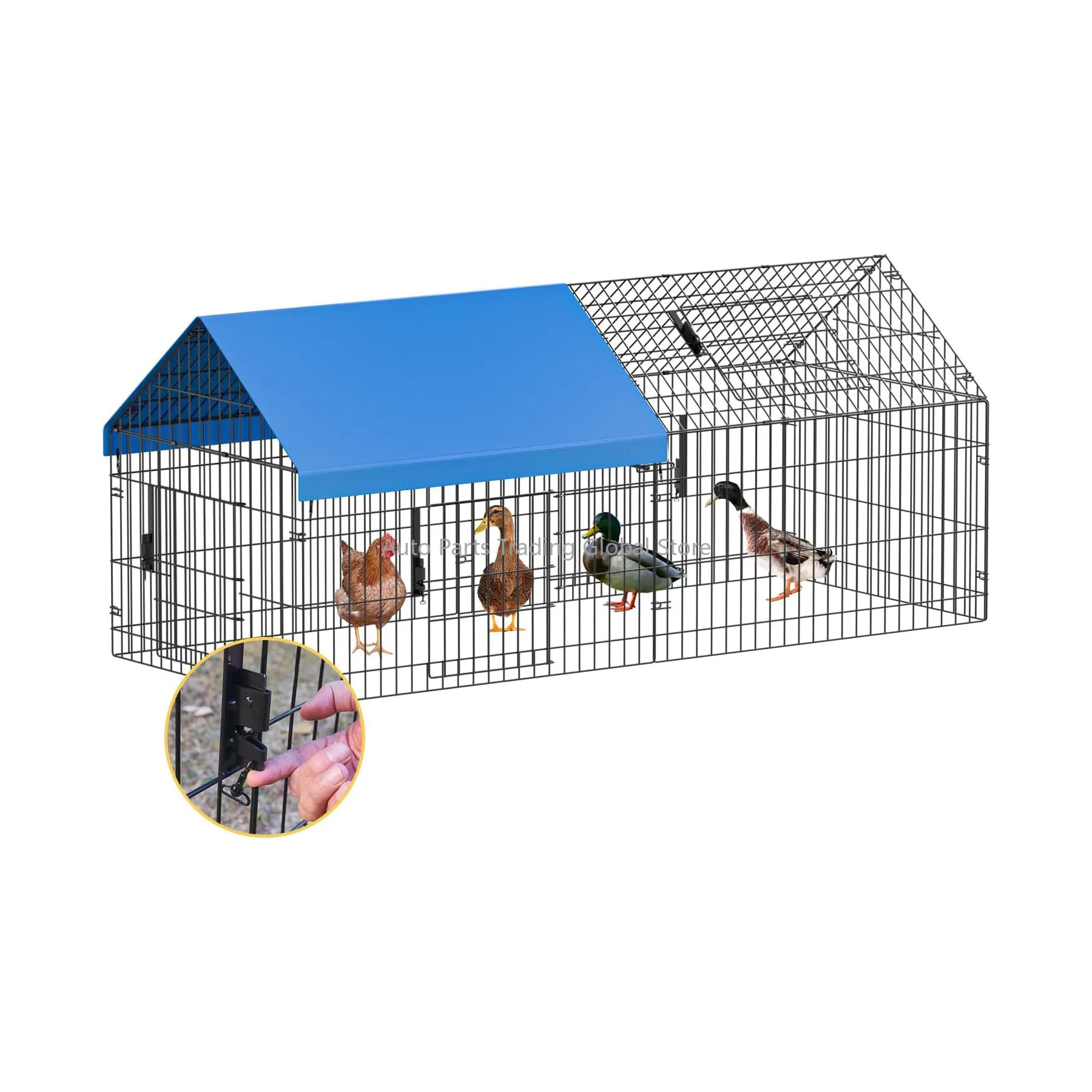Metal Chicken Runs Coop For Yard With Cover Chicken Playpen Enclosure Chicken Pen Kennel Duck Coop