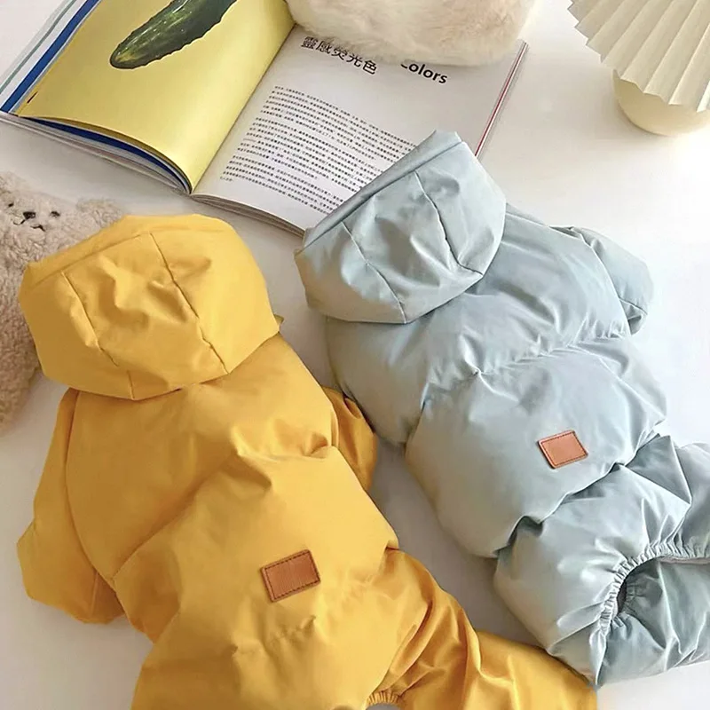 

Warm Pet Four-Legged Cotton Coat Winter Warmth Dog Clothes Pure-Color Teddy Down Jacket Thickened Teddy Coat XS-XL