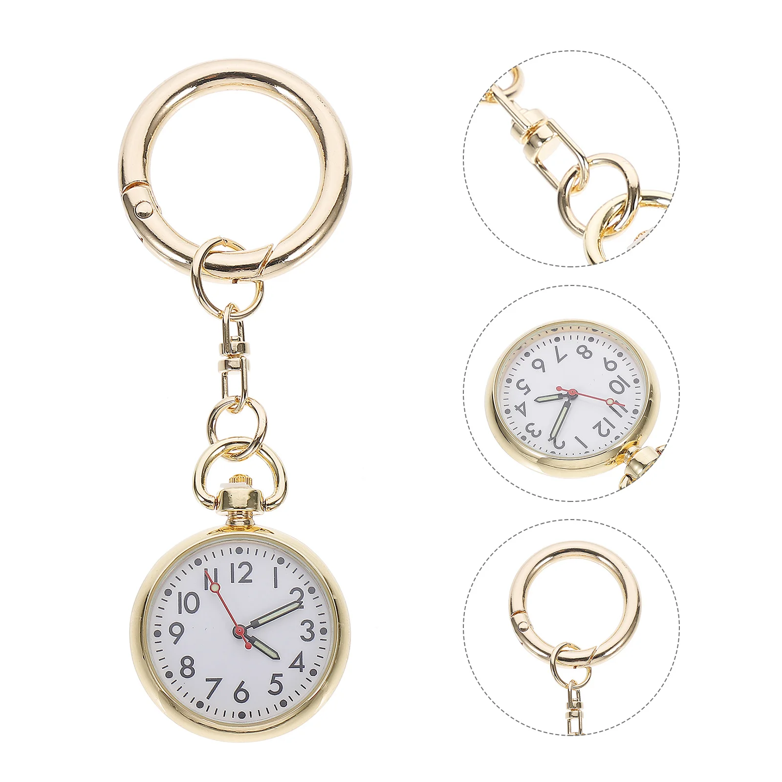 

Chest Hanging Pocket Quartz Nurse Watch Portable Luminous Key Buckle Clip Fob Watch Nursing Gift Easy Read