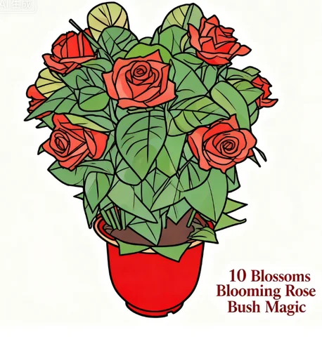 10 Blossoms Blooming Rose Bush Magic Trick - Remote Control Flower Appear Vanish Illusion Comedy Prop for Stage & Close-Up