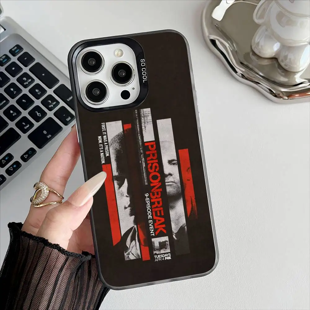 P-Prison b-break TV Series funda de teléfono para Apple 11 12 13 14 15 16Pro Max Plus protege la cubierta del teléfono chapado