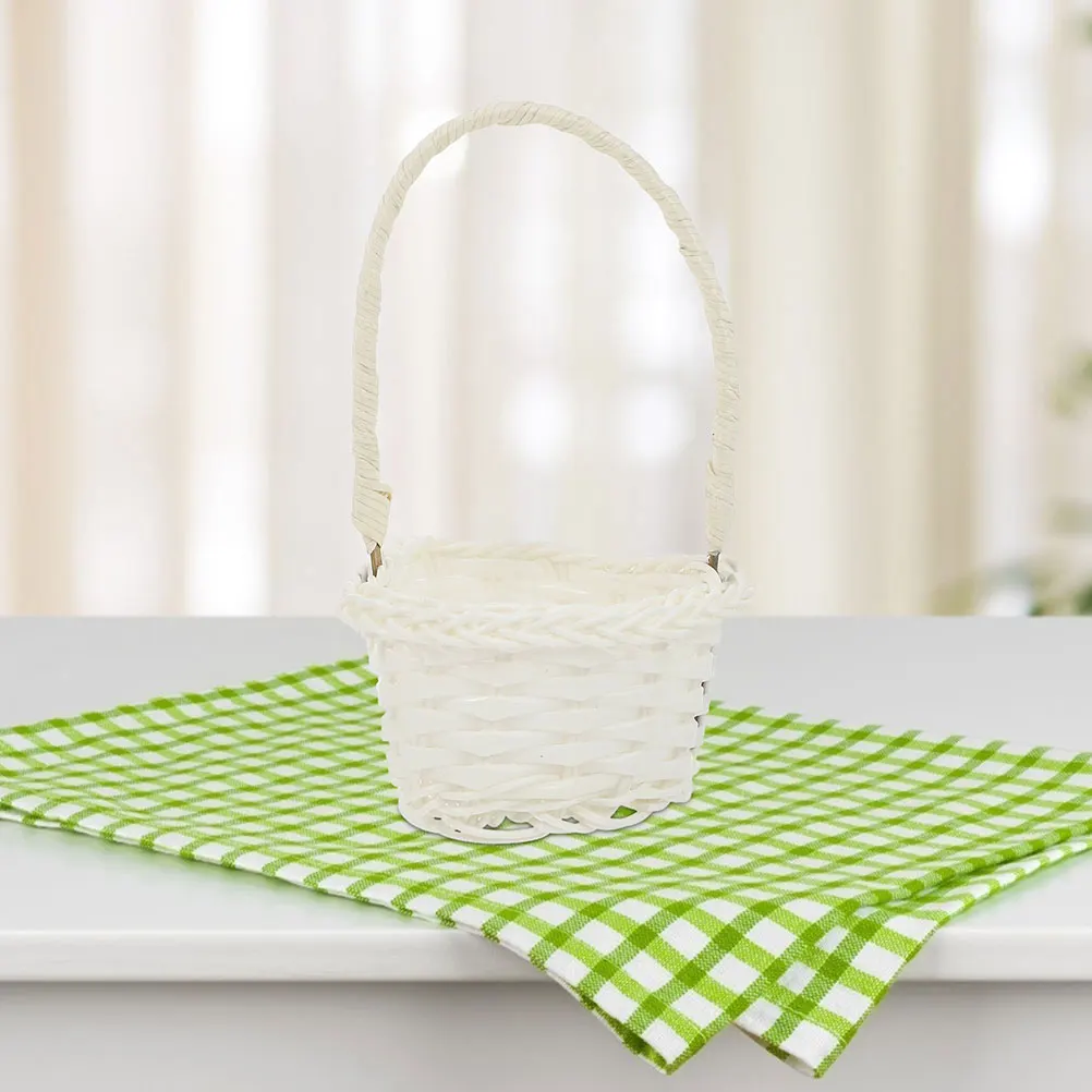 

Rattan Vegetable Basket Woven Baskets Kitchen Picnic Fruit Bamboo Imitation Lightweight Storage Home Decor Plastic