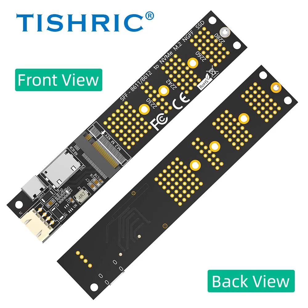 

TISHRIC Adapter Card M.2(NGFF) NVMe SSD to SFF-8611/8612 Adapter Board Supports Win/Vista/Linux System