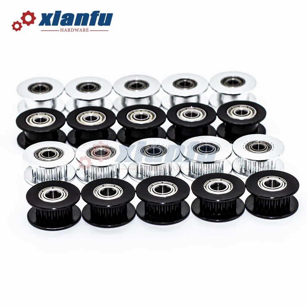 20 Teeth Idler Timing Belt Pulley 2GT Bore 3/4/5/6mm Belt Width 6/9/10mm Aluminum Alloy GT2 20T Tensioning wheel For 3D Printer