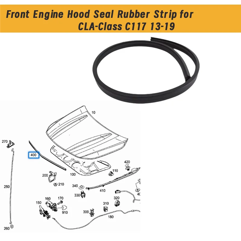 

Car Front Engine Hood Seal Rubber Strip A1178870098 For CLA-Class C117 13-19 Sealing Waterproof Strips