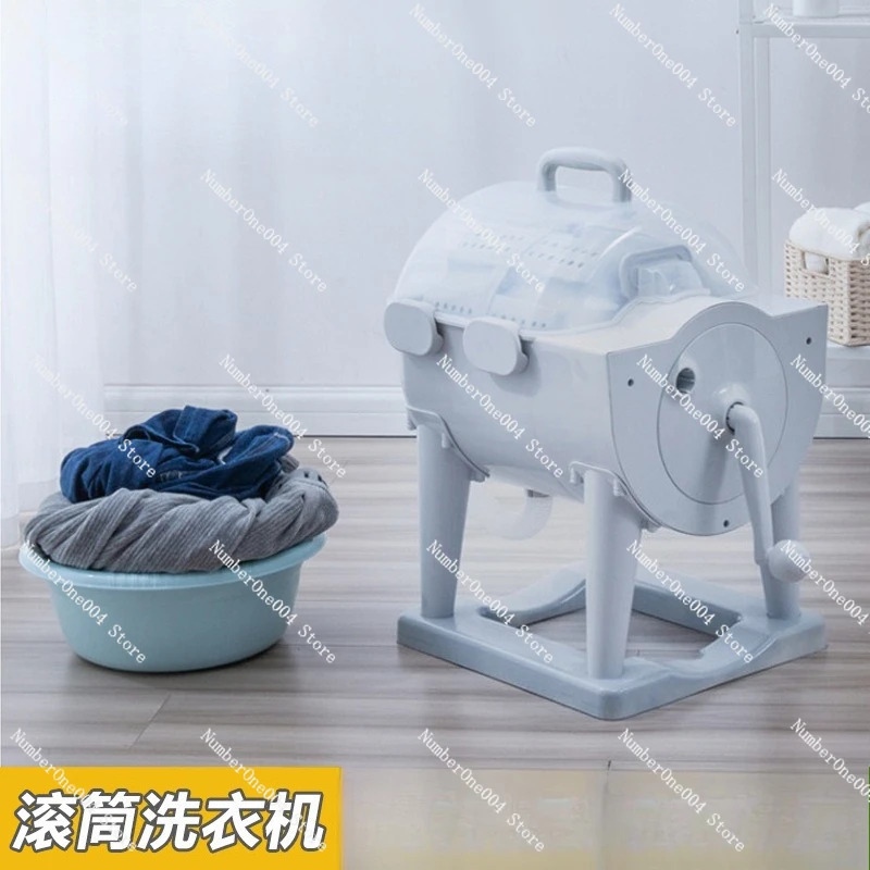 Handy Gadget Dormitory Manual Washing Machine Manual for Home Double Bucket Wet Clothes Wringing Clothes Dehydration Hand Crank