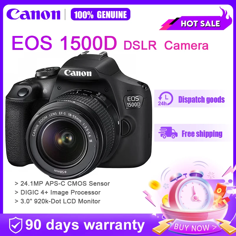 كاميرا Canon EOS 1500D 2000D Kiss X90 Rebel T7 APS-C كاميرا رقمية DSLR للمبتدئين 24.1 مليون بكسل كاميرا عالية الوضوح #1
