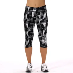 TOIVOTUKSIA-pantalones de media pantorrilla para mujer, mallas elásticas Capris, cómodas, con estampado de leche negra, para verano