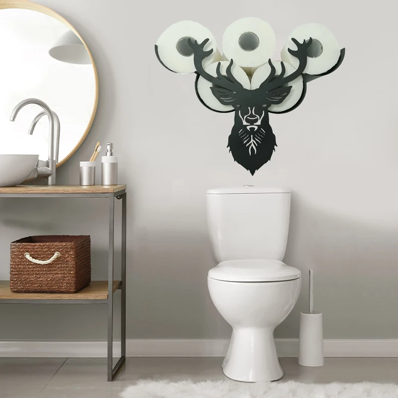 Metal Animals Rack Toilet Paper Holders Wall Mount Bracket Paper Roll Accessories Kitchen Bathroom Storage Racks Shelf Organizer