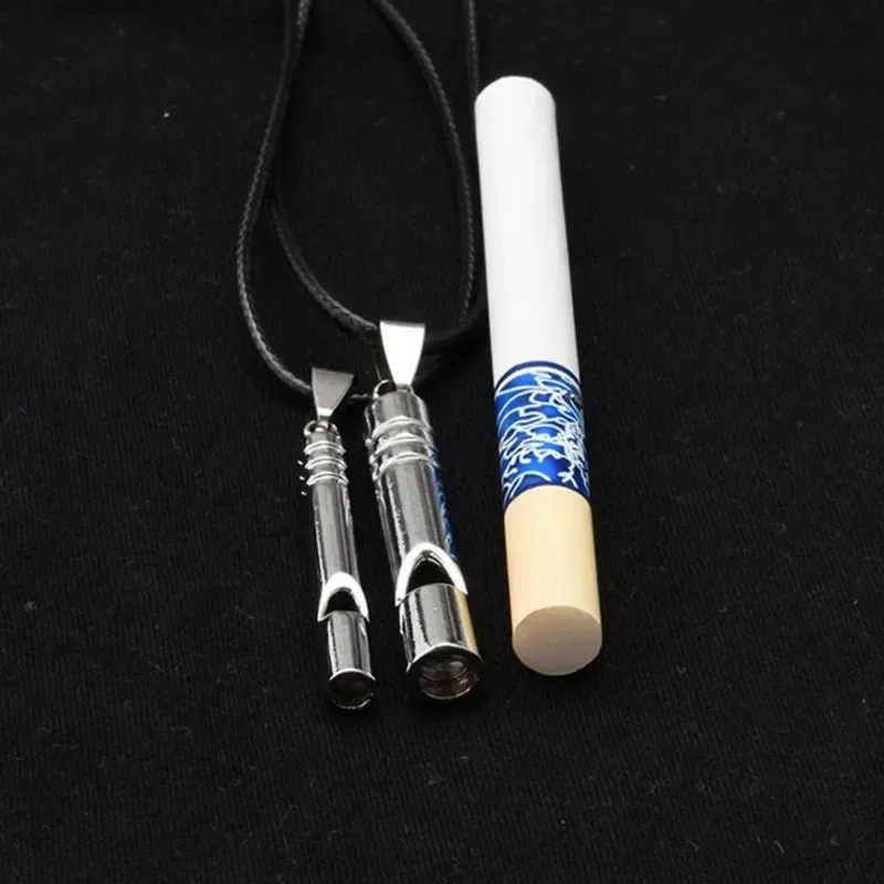 Titanium Emergency Whistle Loud Portable Keychain Necklace Whistle Keyring for Emergency Survival Outdoor Hiking Camping